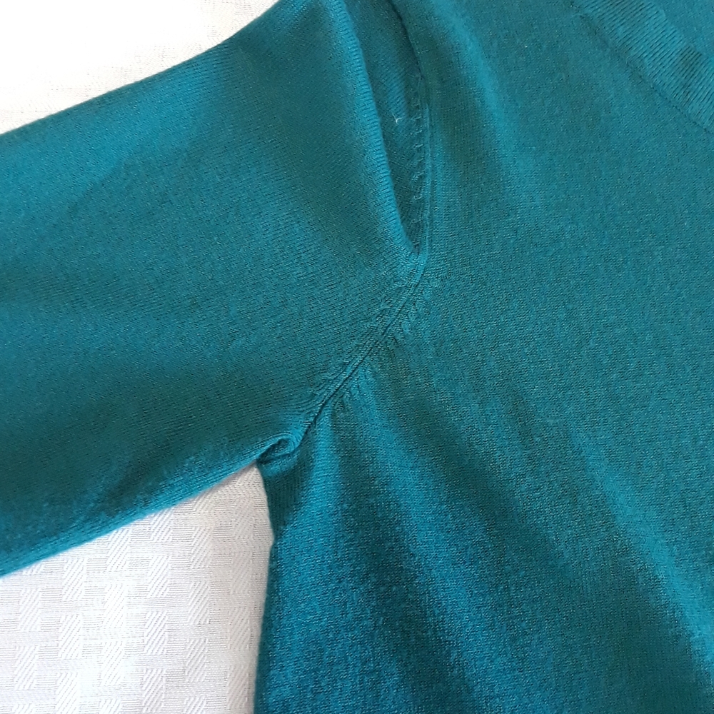 Euc Soft Surroundings Pullover Sweater Solid Teal… - image 5